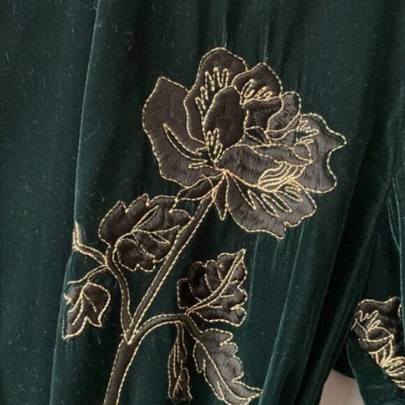 Zara Black Long Sleeve Dress with Gold Floral Embroidery - Picture 7 of 12
